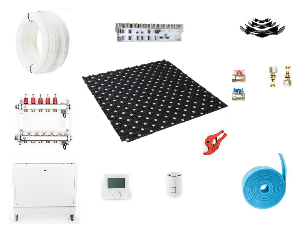 Gesamtansicht 10-100 m² Dünnschichtsystem Fußbodenheizung Gesamtansicht 10-100 m² Dünnschichtsystem Fußbodenheizung