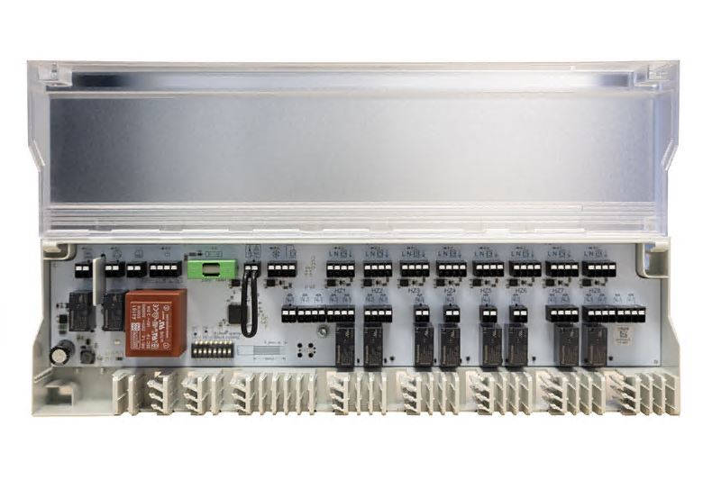 Möhlenhoff Anschlussleiste Alpha direct Balance | Home Perfect Möhlenhoff Anschlussleiste Alpha direct Balance, Frontansicht, mit geöffneter Blende