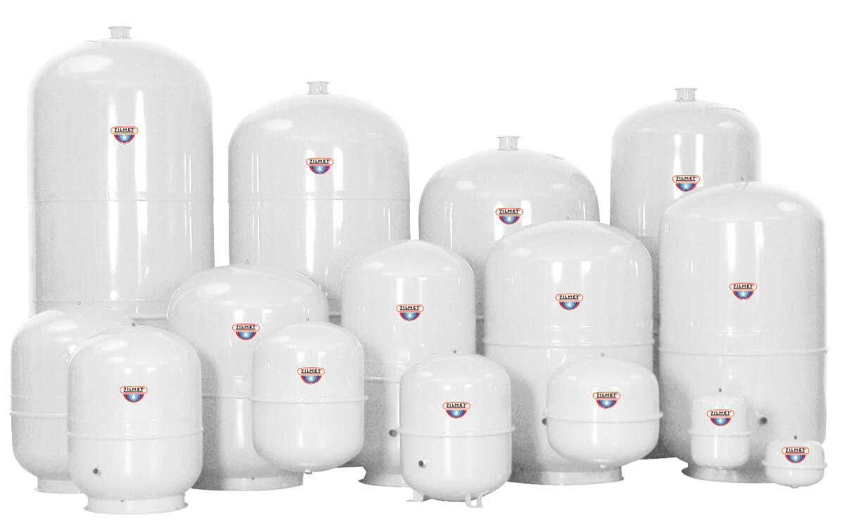 Zilmet-ZILFLEX-Membran-Druckausdehnungsgefaess-fuer-Trinkwasseranlagen-8 Liter-G-3-4-weiß Mehrere weiße Membran-Ausdehnungsgefäße ZILIFEX W in verschiedenen Größen mit Zilmet Logo