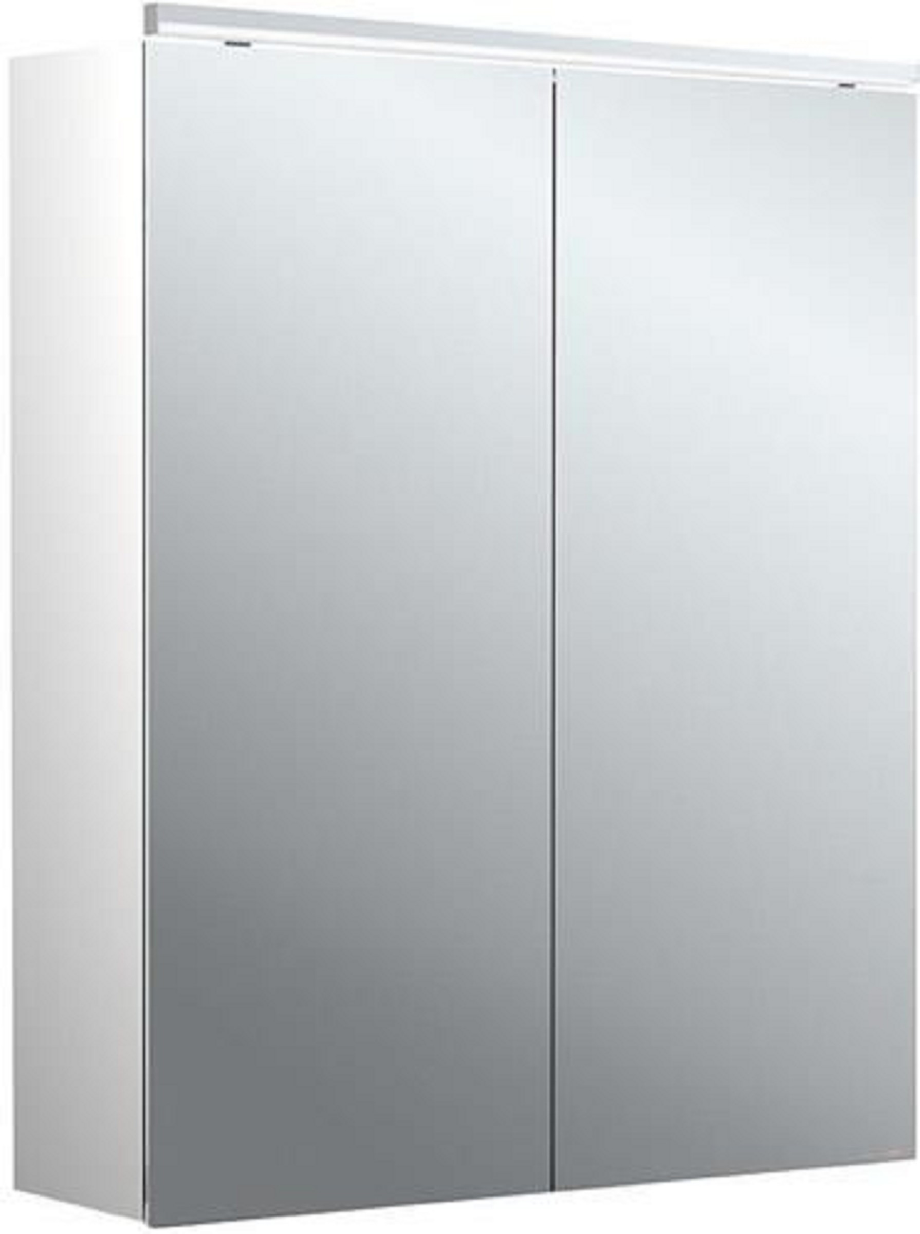 LED-Lichtspiegelschrank | ASIS PURE 2 CLASSIC | Aufputz, 600 x 729 mm, 2-türig | Aluminium
