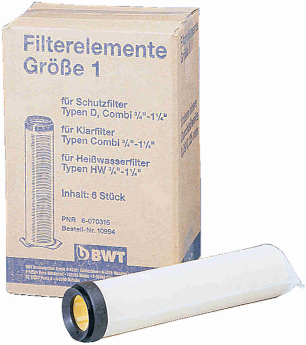 BWT Ersatz-Filterelement für Schutzfilter D, R 3/4-11/4, Frontansicht, vor weißem Hintergrund