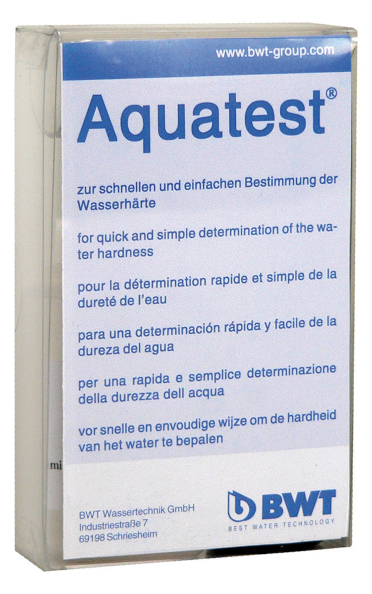 BWT Aquatest Härteprüfgerät, Frontansicht, vor weißem Hintergrund