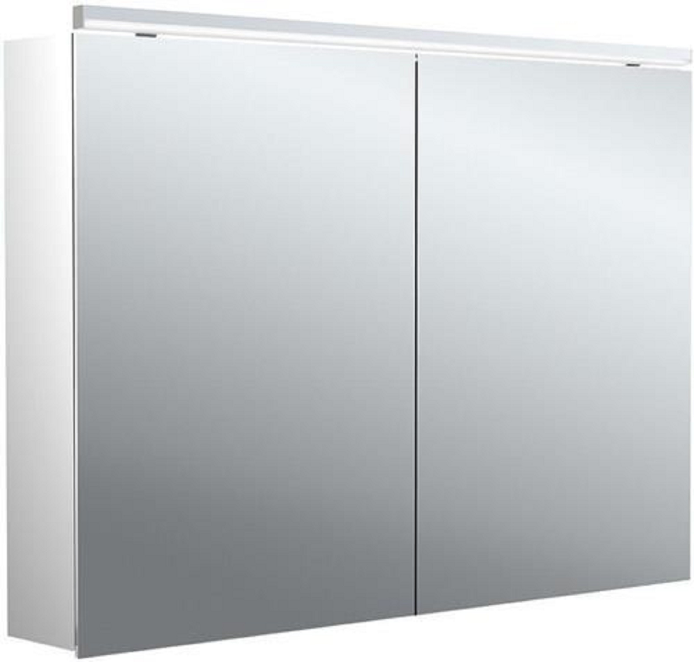 LED-Lichtspiegelschrank | ASIS PURE 2 CLASSIC | Aufputz, 1000 x 729 mm, 2-türig | Aluminium
