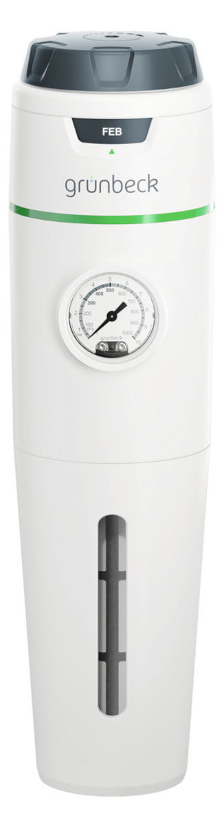 Grünbeck Feinfilter pureliQ:KDX mit Druckminderer | Home Perfect Grünbeck Feinfilter pureliQ:KDX mit Druckminderer, Frontalansicht, vor weißem Hintergrund