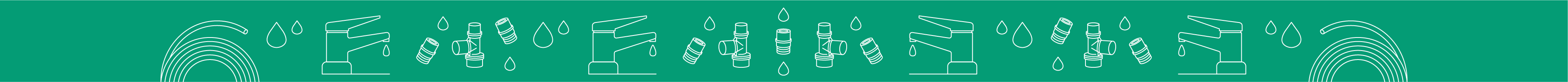 Kategorie-Header Installation/Sanitär weiße Icons zum Thema Sanitärbedarf auf grünem Hintergrund