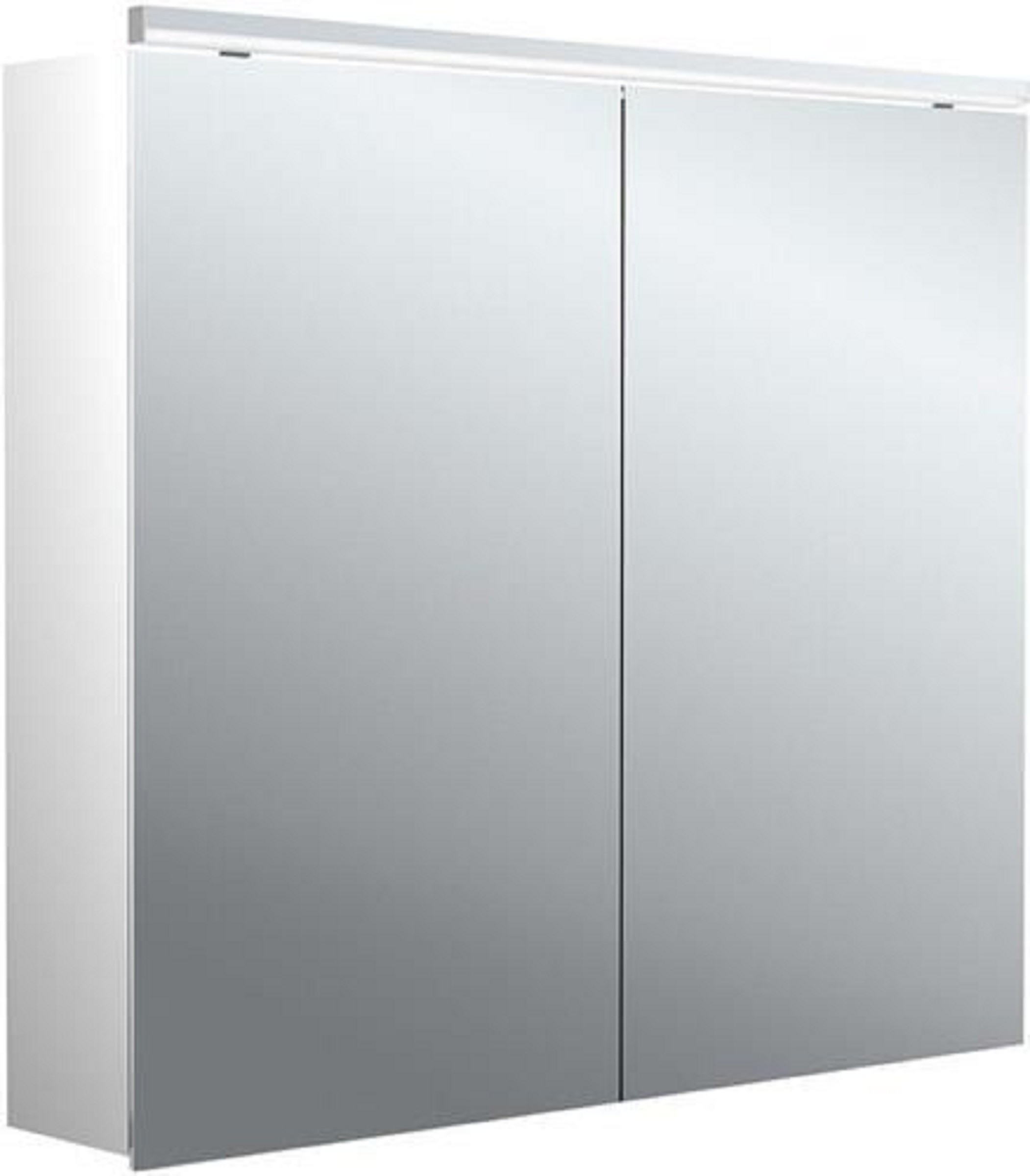 LED-Lichtspiegelschrank | ASIS PURE 2 CLASSIC | Aufputz, 800 x 729 mm, 2-türig | Aluminium