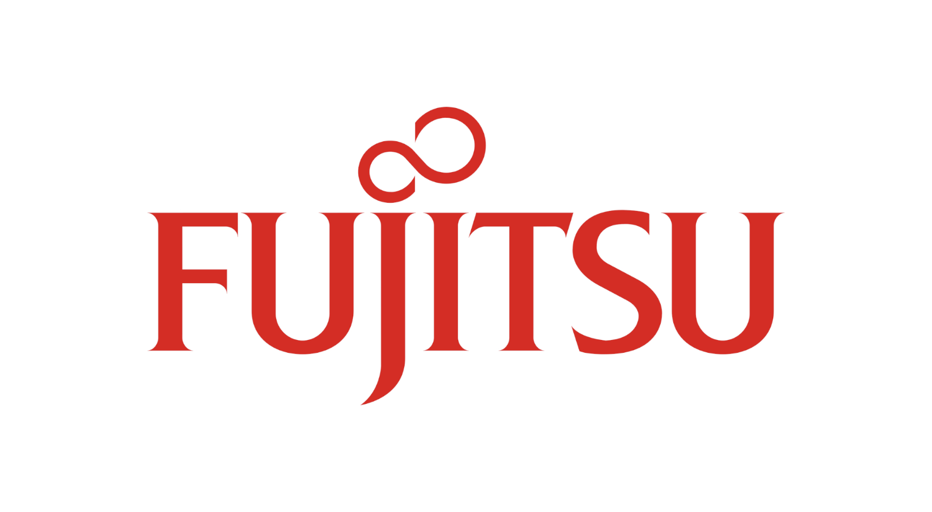 Fujitsu Logo vor weißem Hintergrund