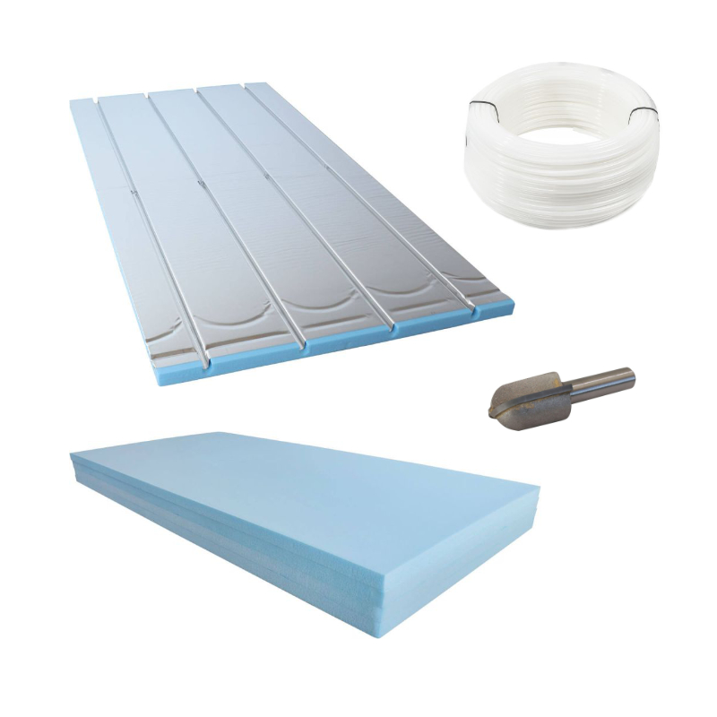 XPS Trockenbauset 60m², PE-RT Heizrohr 16x2mm, ohne Randdämmstreifen XPS Trockenbauset 60m², PE-RT Heizrohr 16x2mm, ohne Randdämmstreifen