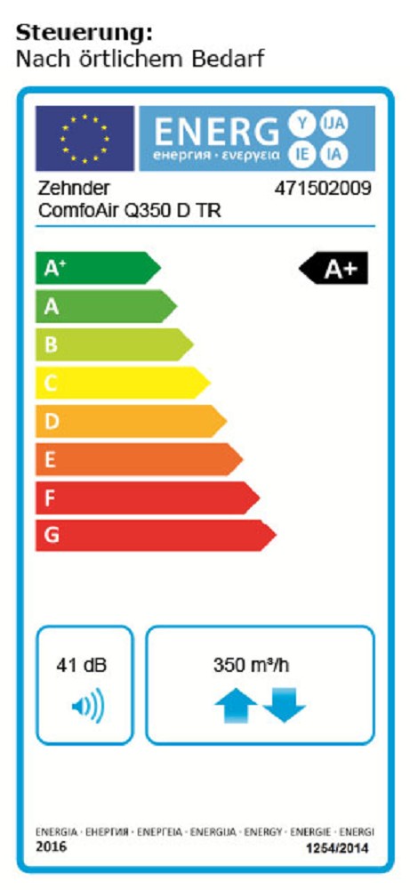 ZEHNDER ComfoAir Q350 TR Zentr. Lüftungsgerät| Home Perfect