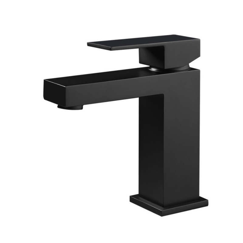 Waschbeckenarmatur Einhebel viereckig Schwarz matt