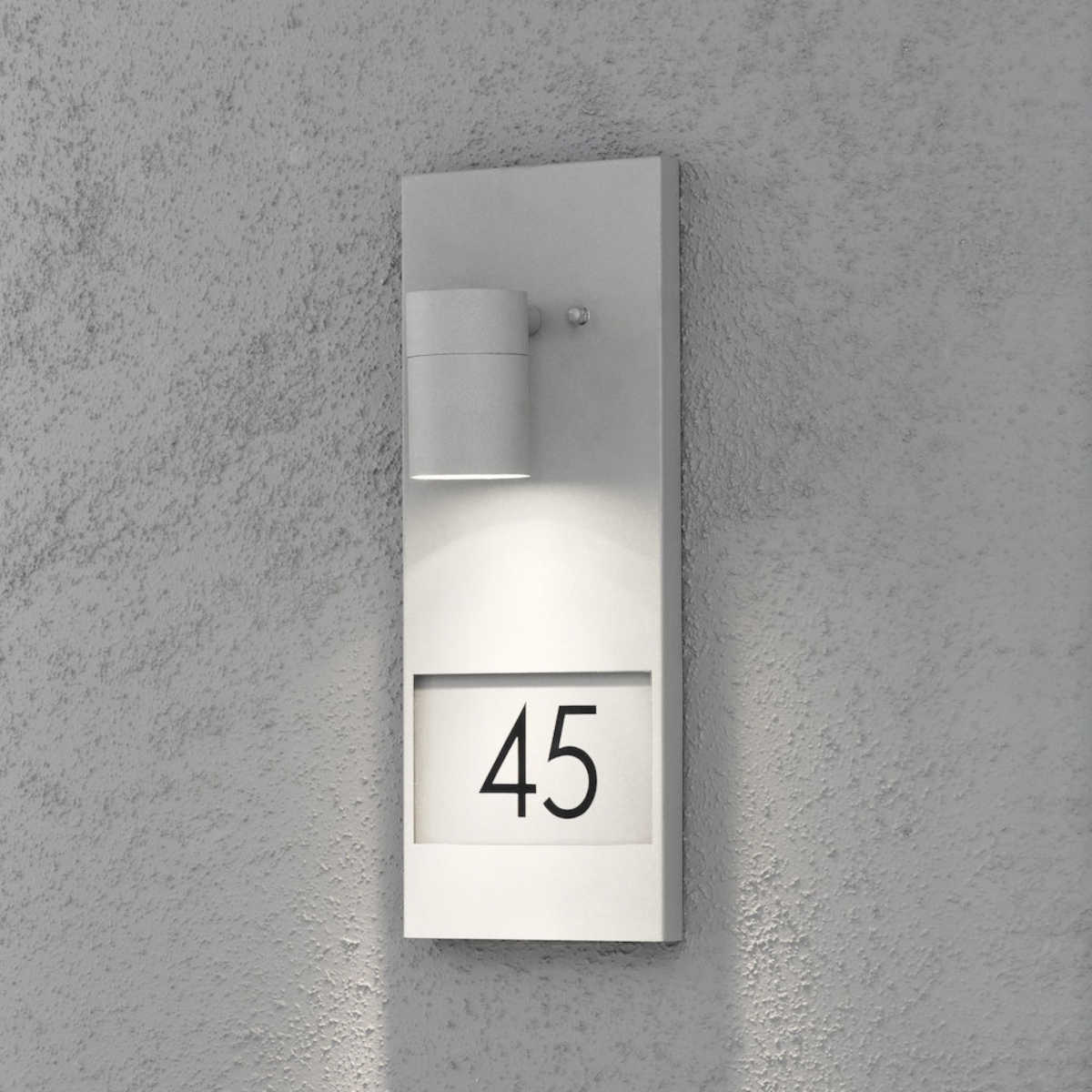 Konstsmide Hausnr. Strahler Modena silber | Home Perfect