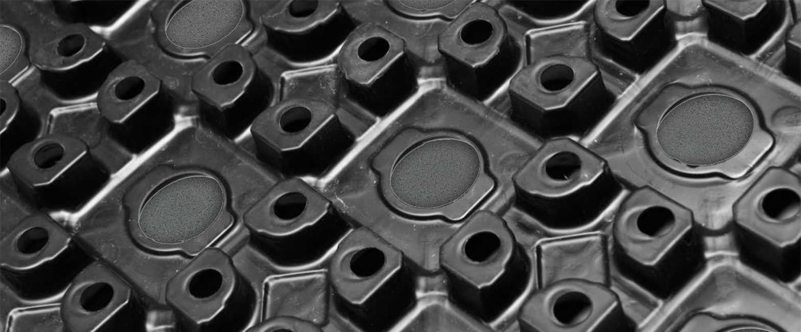 Noppenplatte Dünnschichtsystem Detailbild Detail Dünnschichtsystem Noppenplatte