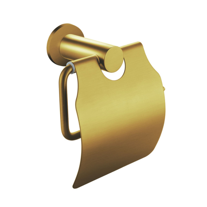 Toilettenpapierrollenhalter mit Deckel Gold gebürstet