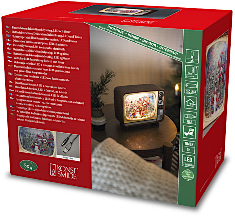 Produktverpackung der LED Szenerie "Weihnachtsdorf mit Kirche"