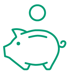Energie sparen Symbol Sparschwein