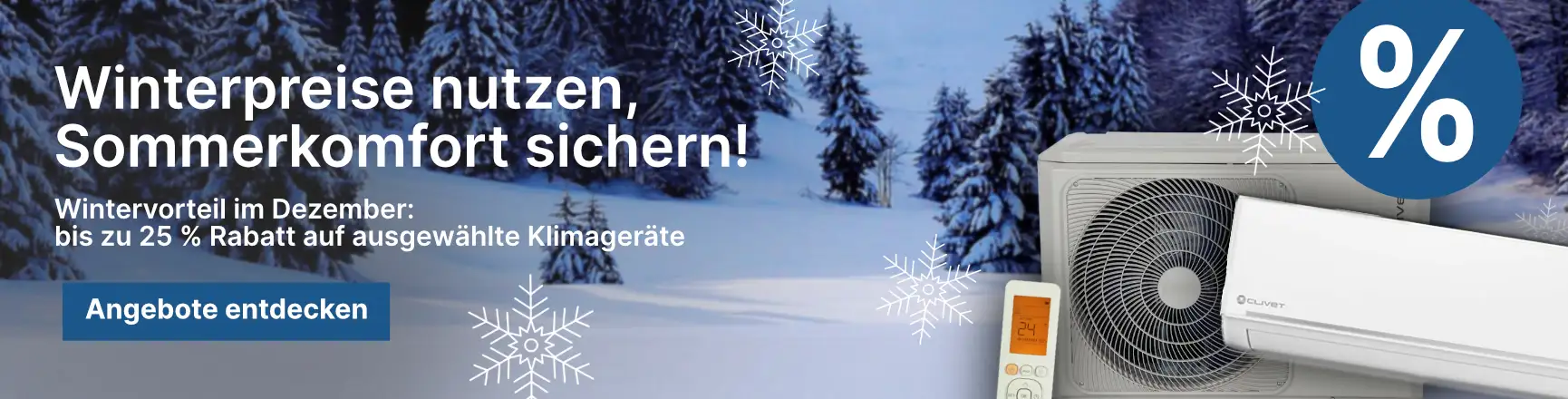 im Dezember bis zu 25 % auf ausgewählte Klimageräte sparren