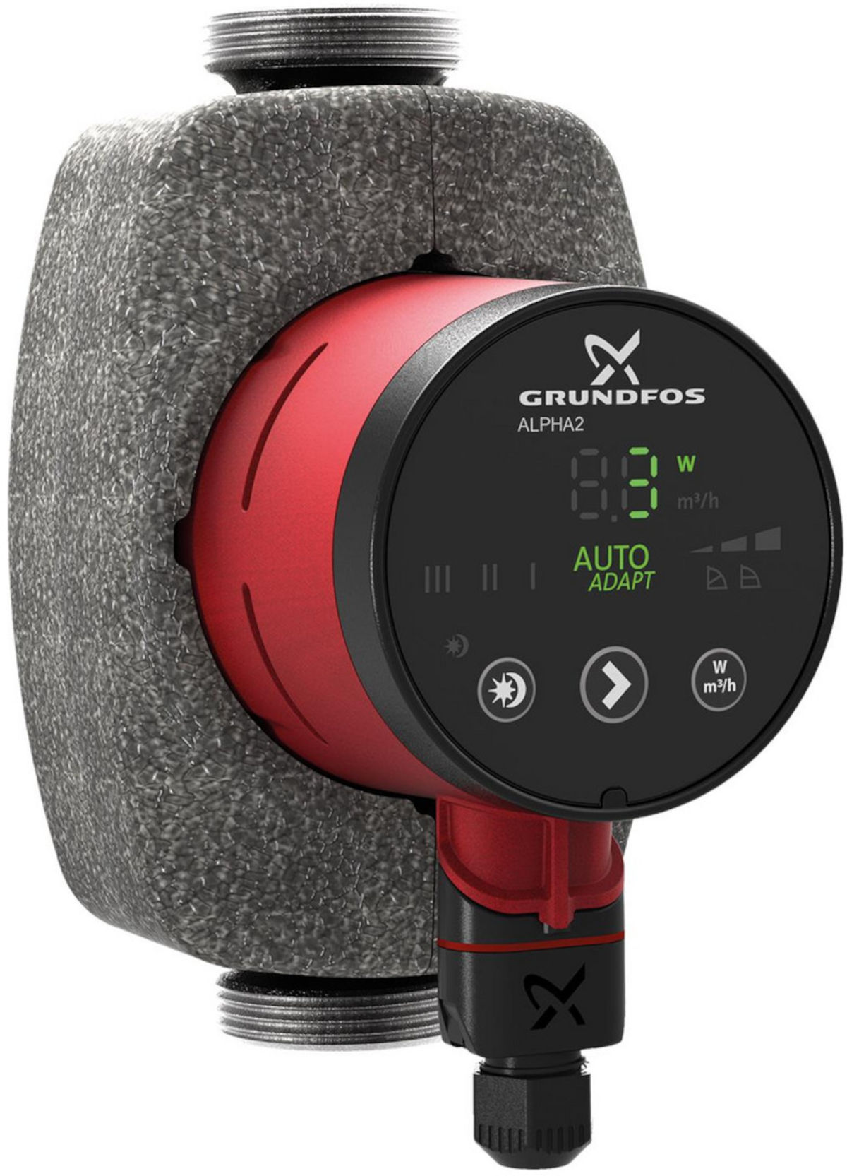 Grundfos ALPHA2, 25-40, 180 mm | Home Perfect Grundfos ALPHA2, 25-40, 180 mm, Frontalansicht, auf weißem Hintergrund
