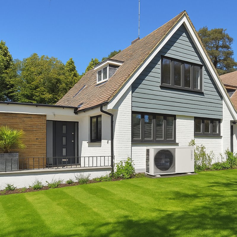 Clivet MONOBlock-Wärmepumpe Edge F 3.1, 6,20 kW, R290, vor Haus, Moodbild