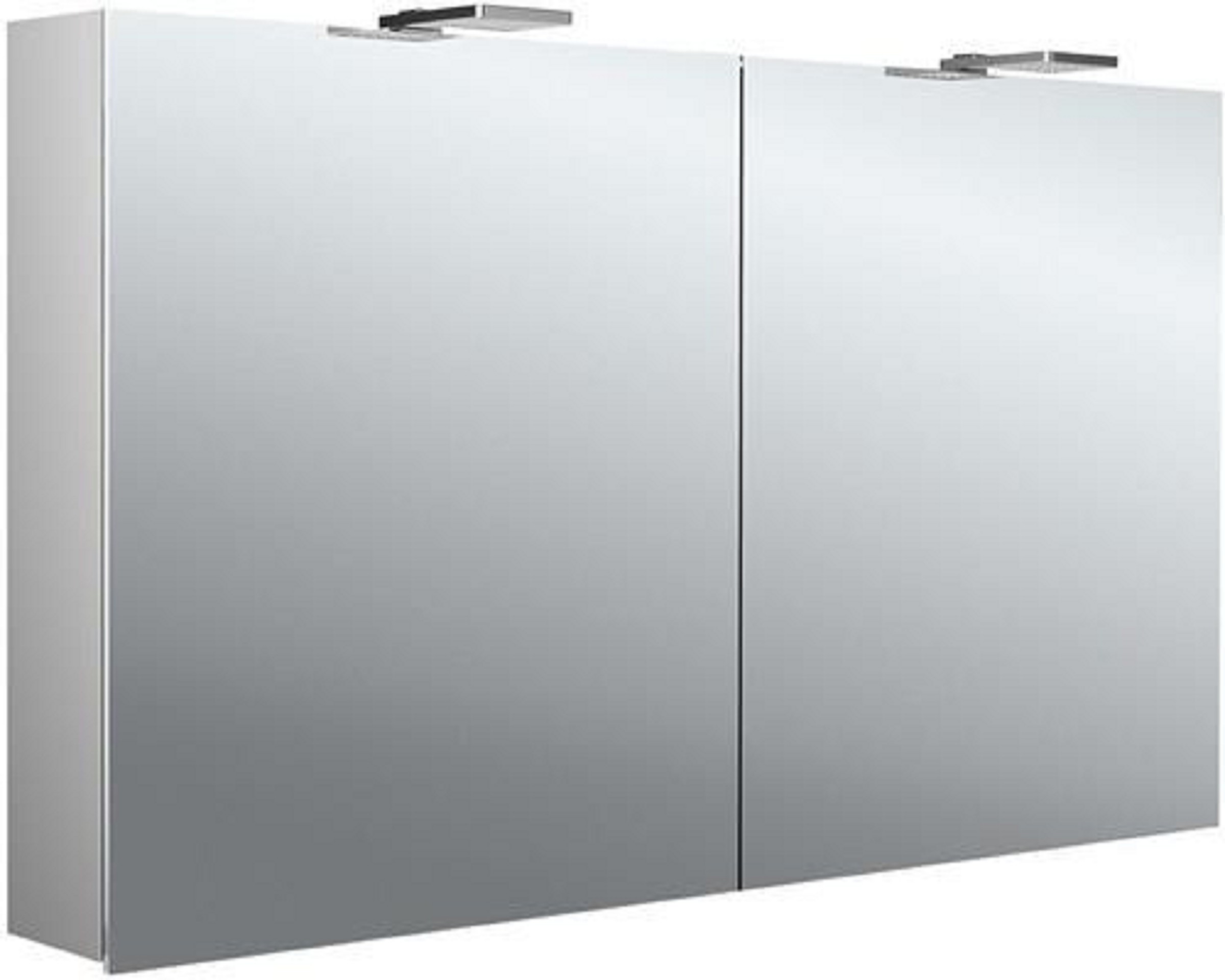 LED-Lichtspiegelschrank | ASIS PURE 2 STYLE | Aufputz, 1200 x 721 mm, 2-türig | Aluminium