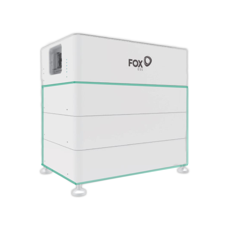 Fox ESS HV Batteriespeicher EQ3300-L2 6,4 kWh, Frontalansicht, vor weißem Hintergrund
