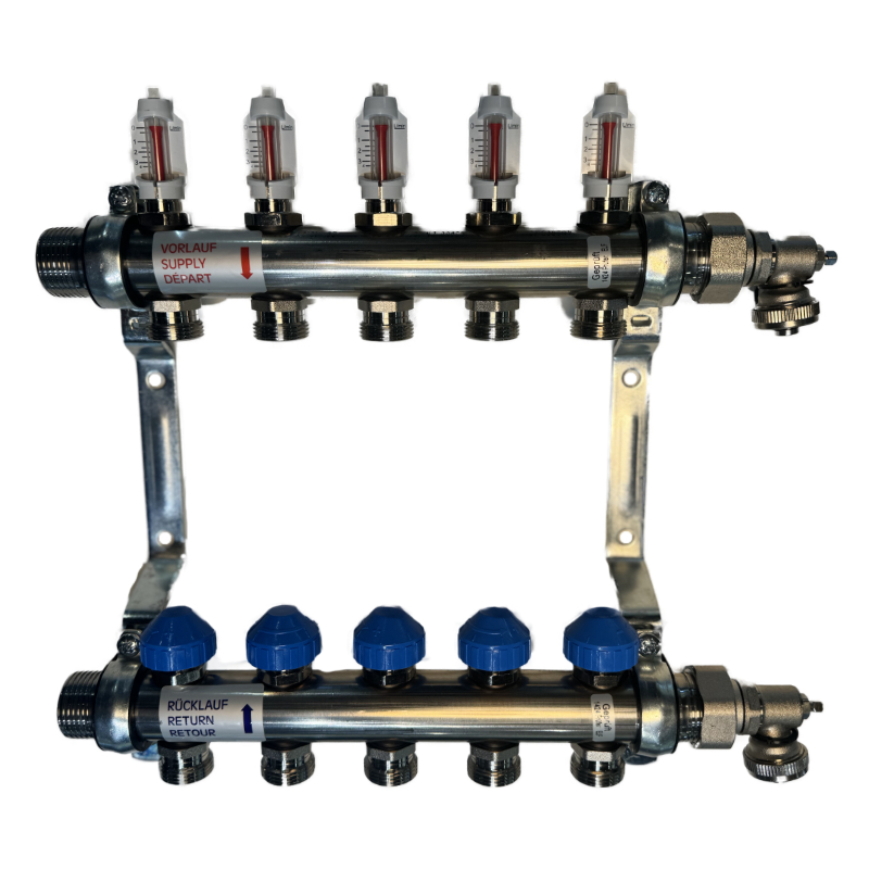 Dynamischer Heizkreisverteiler «Premium» mit automatischer Durchflussregelung, 12 Heizkreise Dynamischer Heizkreisverteiler «Premium» mit automatischer Durchflussregelung, 12 Heizkreise