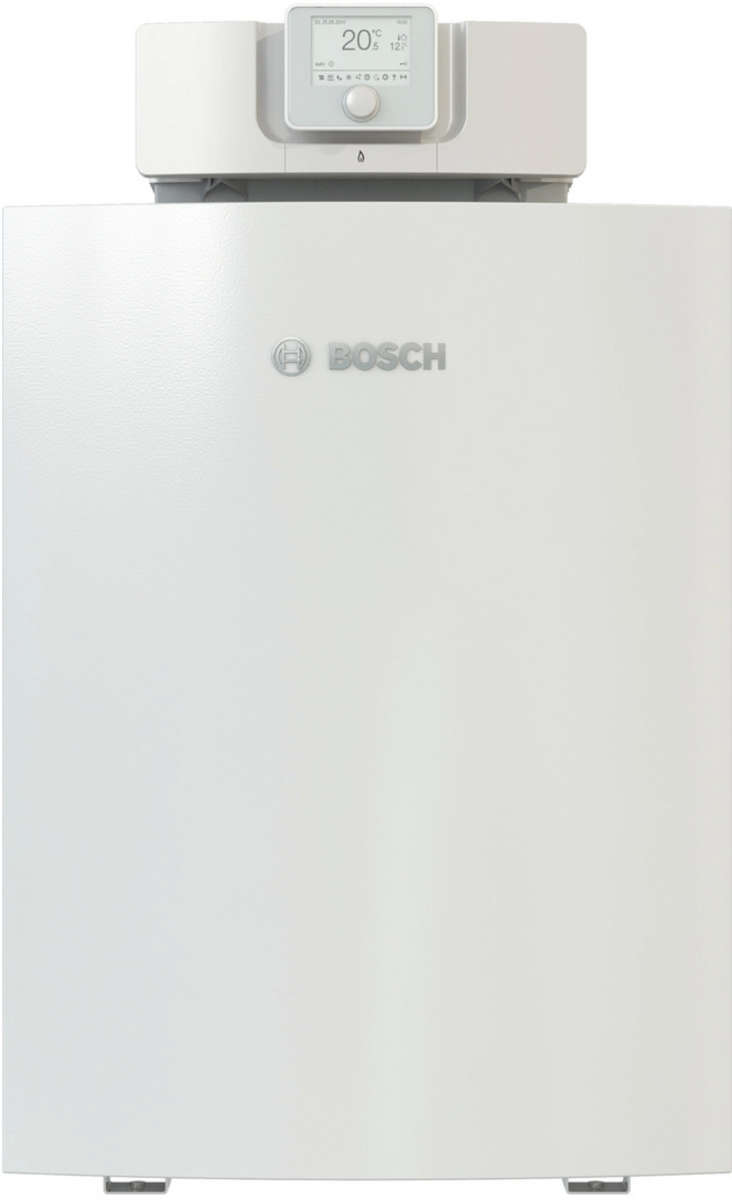 Bosch Öl-Brennwertkessel OC7000F 18kW, Frontansicht, vor weißem Hintergrund