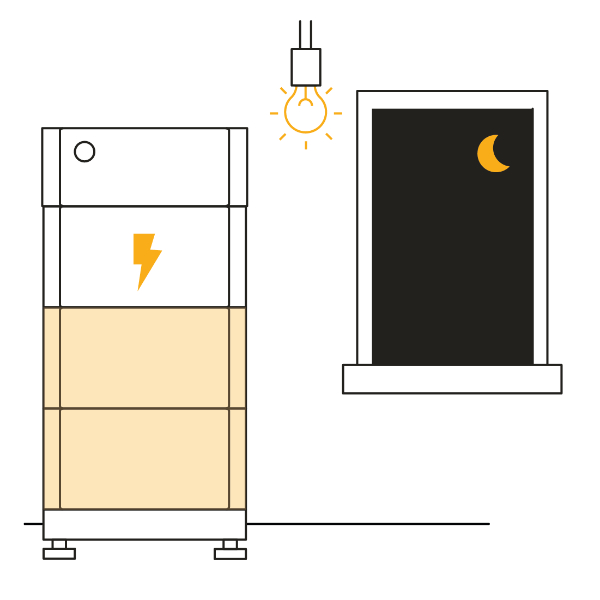 Illustration Stromspeicher Illustration eines Stromspeicher für Solarstrom