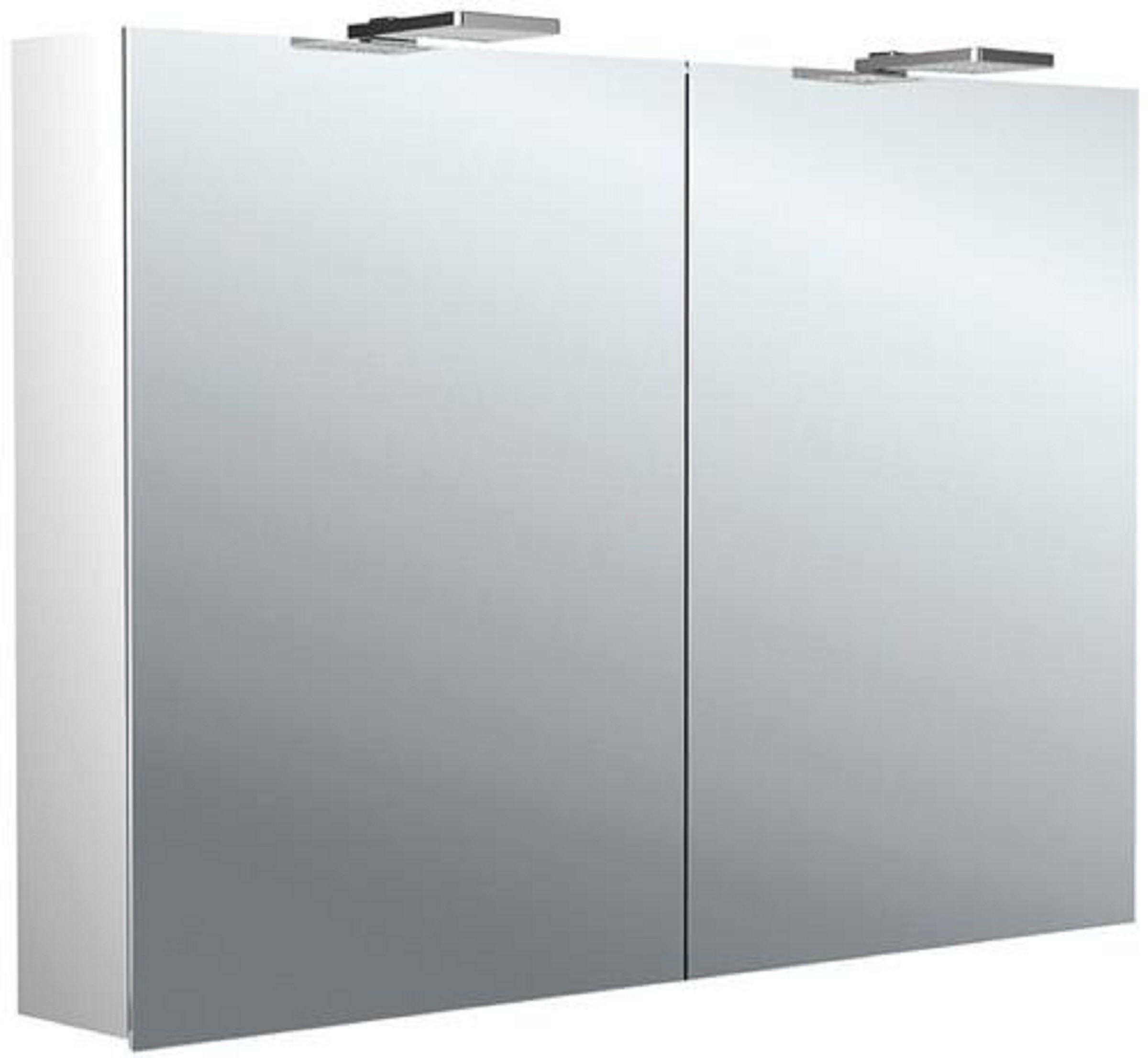 LED-Lichtspiegelschrank | ASIS PURE 2 STYLE | Aufputz, 1000 x 721 mm, 2-türig | Aluminium