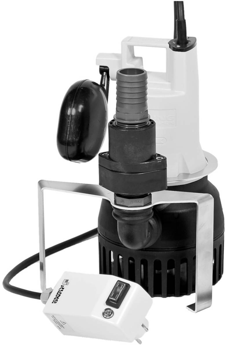 JUNG JP Schmutzwasserpumpe Drainageset | Home Perfect JUNG JP Schmutzwasserpumpe Drainageset, Vorderansicht, vor weißem Hintergrund