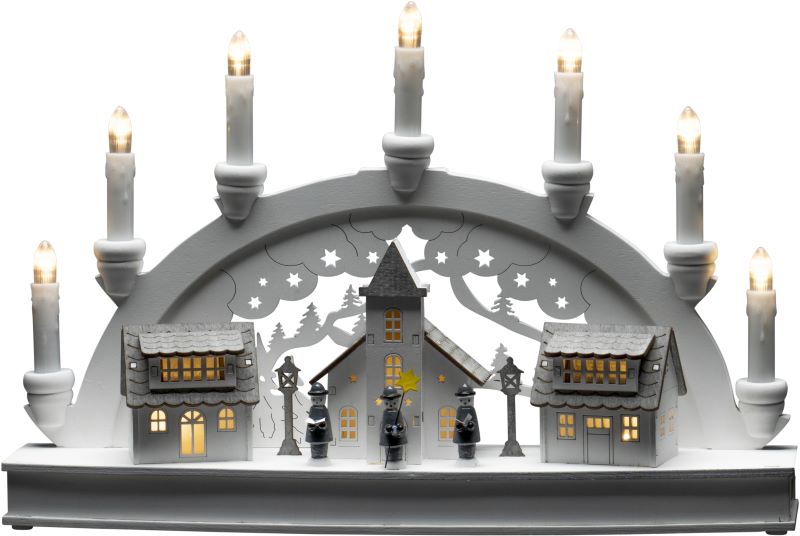 Konstsmide LED Holzsilhouette "Häuser"