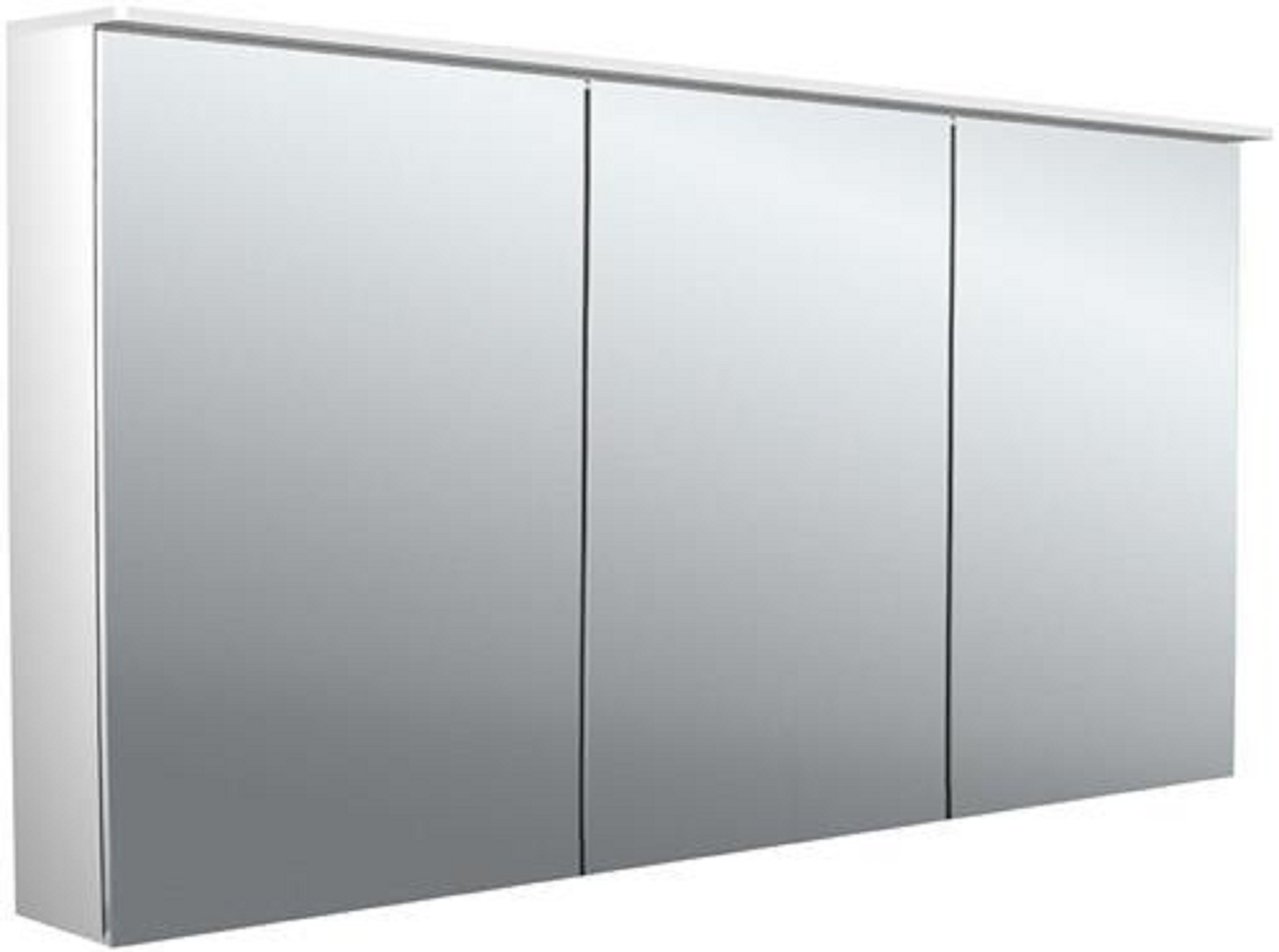 LED-Lichtspiegelschrank | ASIS PURE 2 DESIGN | Aufputz, 1400 x 711 mm, 3-türig | Aluminium