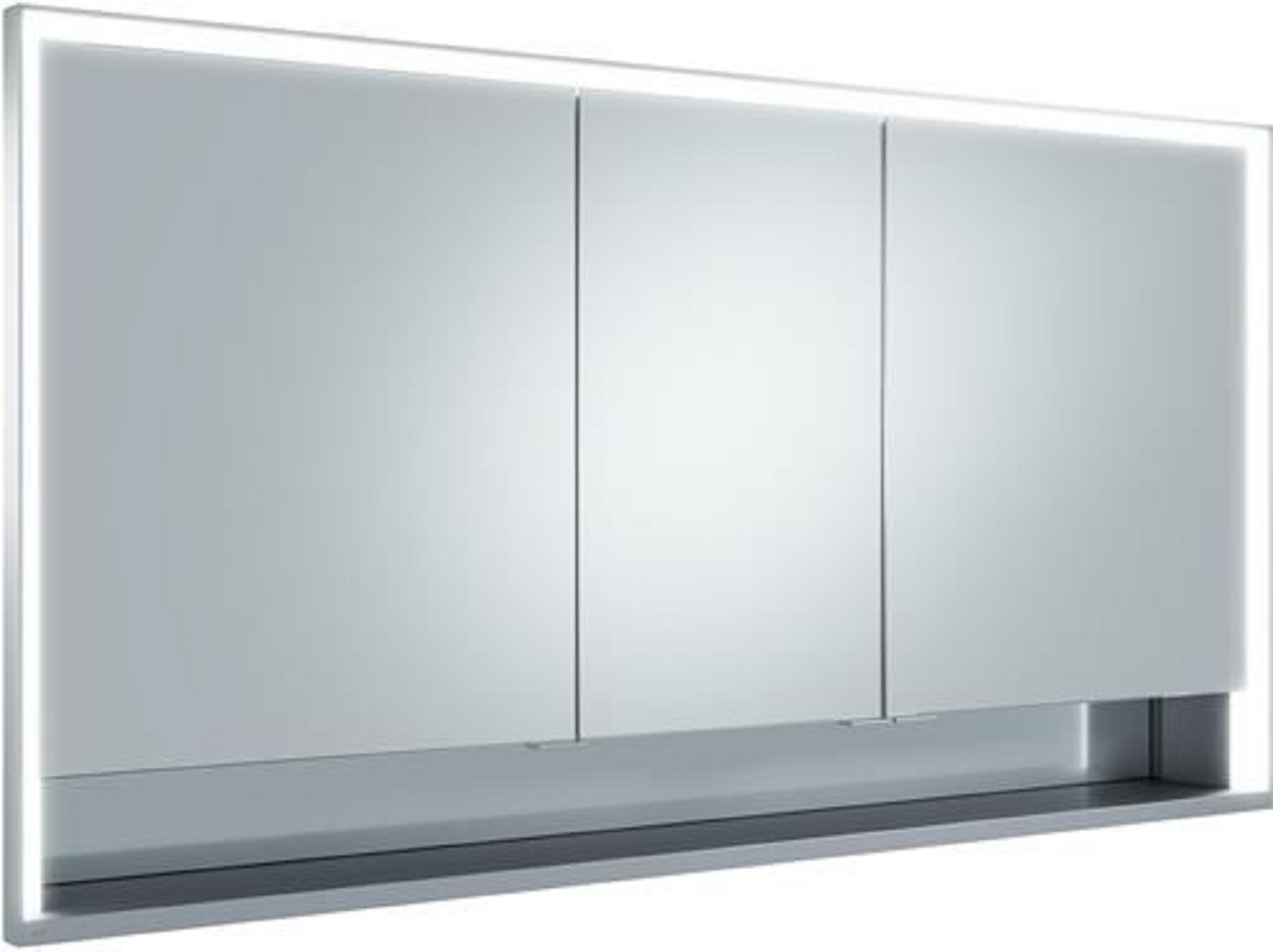 Spiegelschrank | Royal Lumos | 1400x735x165mm | silber-eloxiert | Wandeinbau Spiegelschrank | Royal Lumos | 1400x735x165mm | silber-eloxiert | Wandeinbau