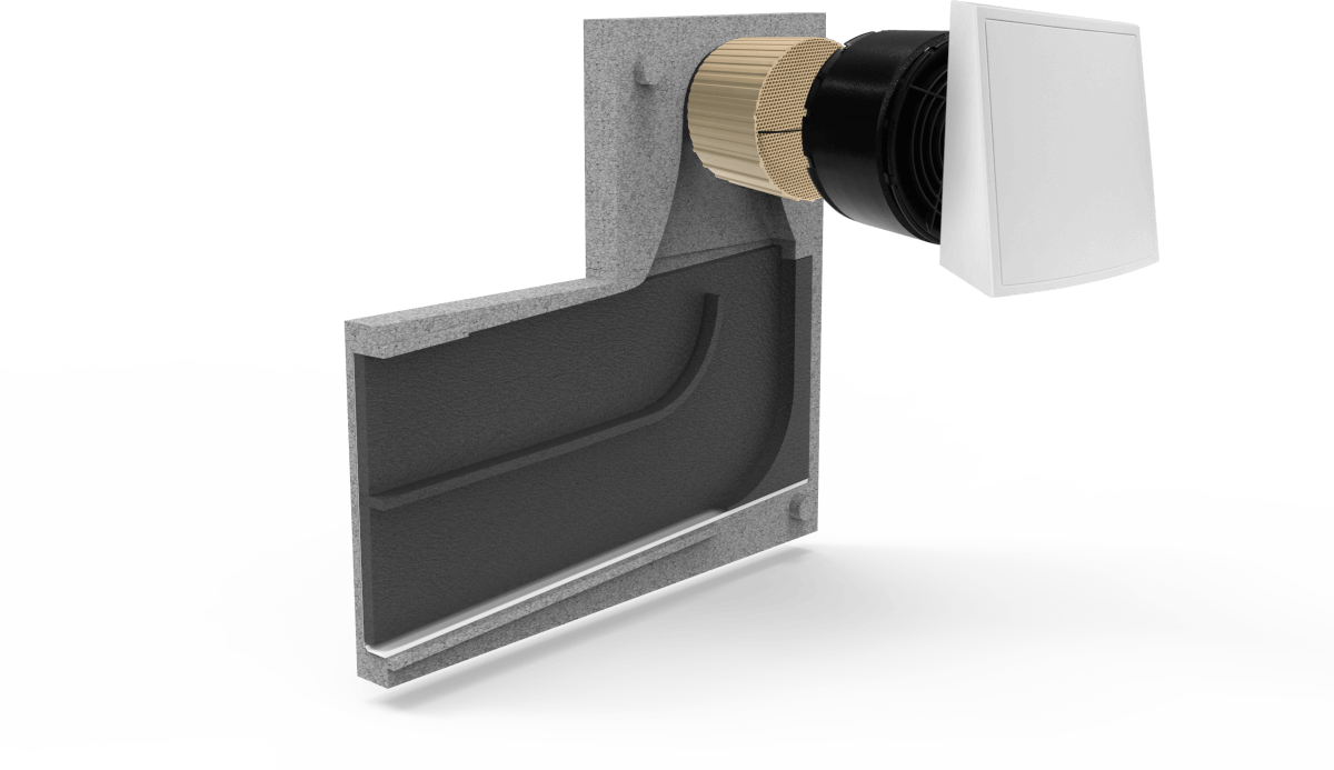 ZEWO SmartFan 2.0 Laibung Plus ASA, weiß | Home Perfect ZEWO SmartFan 2.0 Laibung Plus ASA, weiß, Seitenansicht, vor weißem Hintergrund