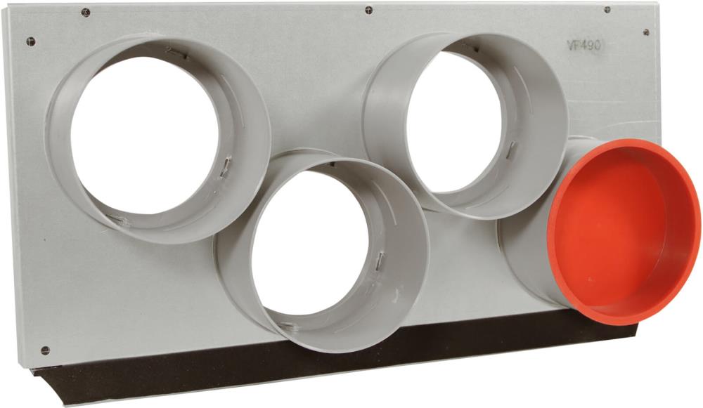 Zewotherm-Luftverteiler-Verteilerfront-Airflex,-4x-D-90-mm,-375x200-mm Luftverteiler fuer die Verteilerfront von Zewotherm