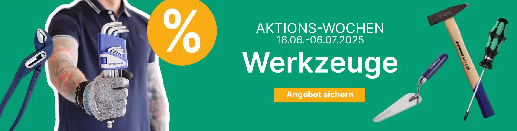 vom 16.06. bis 06.07. Rabatte auf Werkzeuge sichern