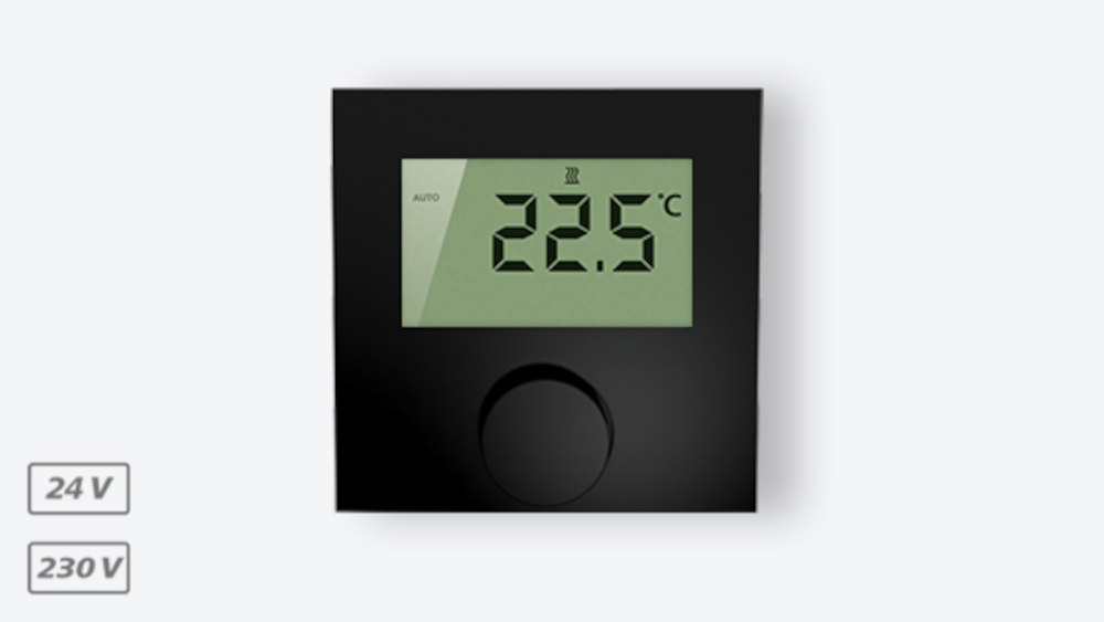 Möhlenhoff Alpha Regler direct 230 V Komfort, schwarz, RD 25203-41N3, Frontalansicht