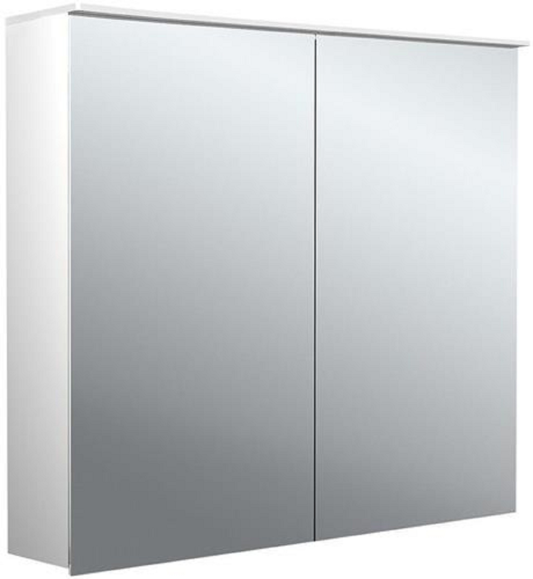 LED-Lichtspiegelschrank | ASIS PURE 2 DESIGN | Aufputz, 800 x 711 mm, 2-türig | Aluminium