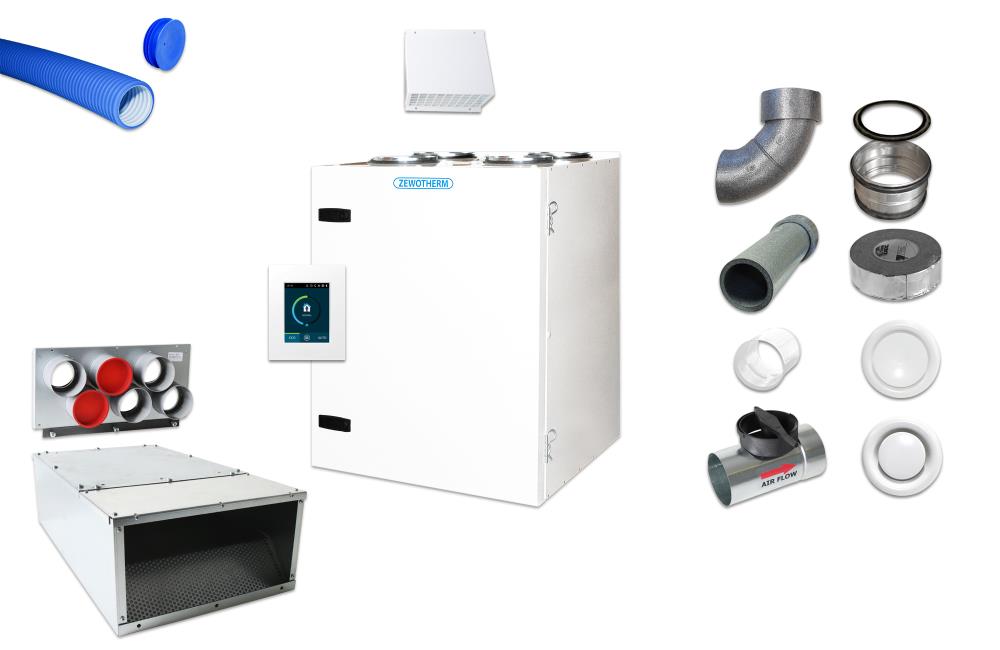 Zewotherm Lüftungspaket 250 m², CF400-L, Touch, weiß Zewotherm Lüftungspaket 250 m², CF400-L, Touch, weiß