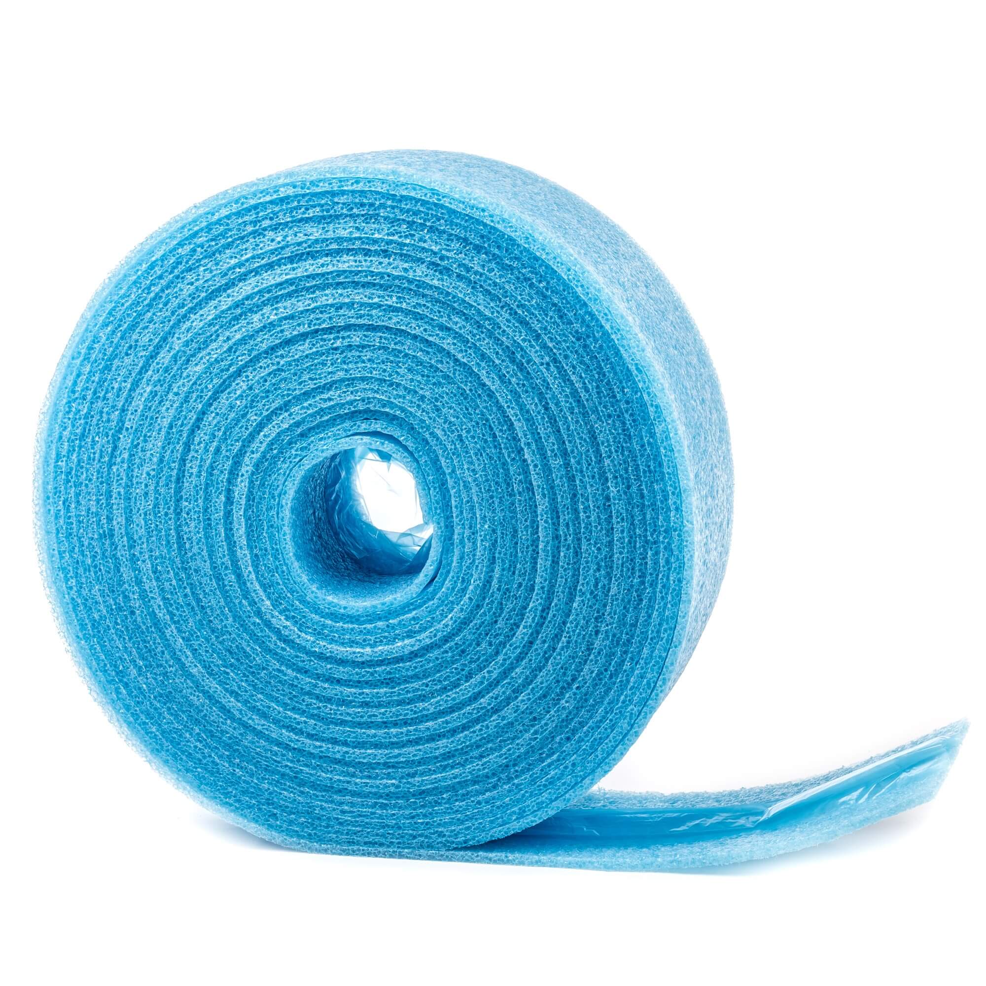 Randdämmstreifen, selbstklebende Lasche | Home Perfect Randdämmstreifen, selbstklebende Lasche, 150 x 8 mm, Seitenansicht vor weißem Hintergrund