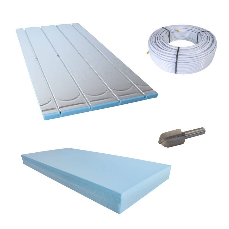 XPS Trockenbauset 10m², Alu-Verbundrohr 16x2mm, ohne Randdämmstreifen