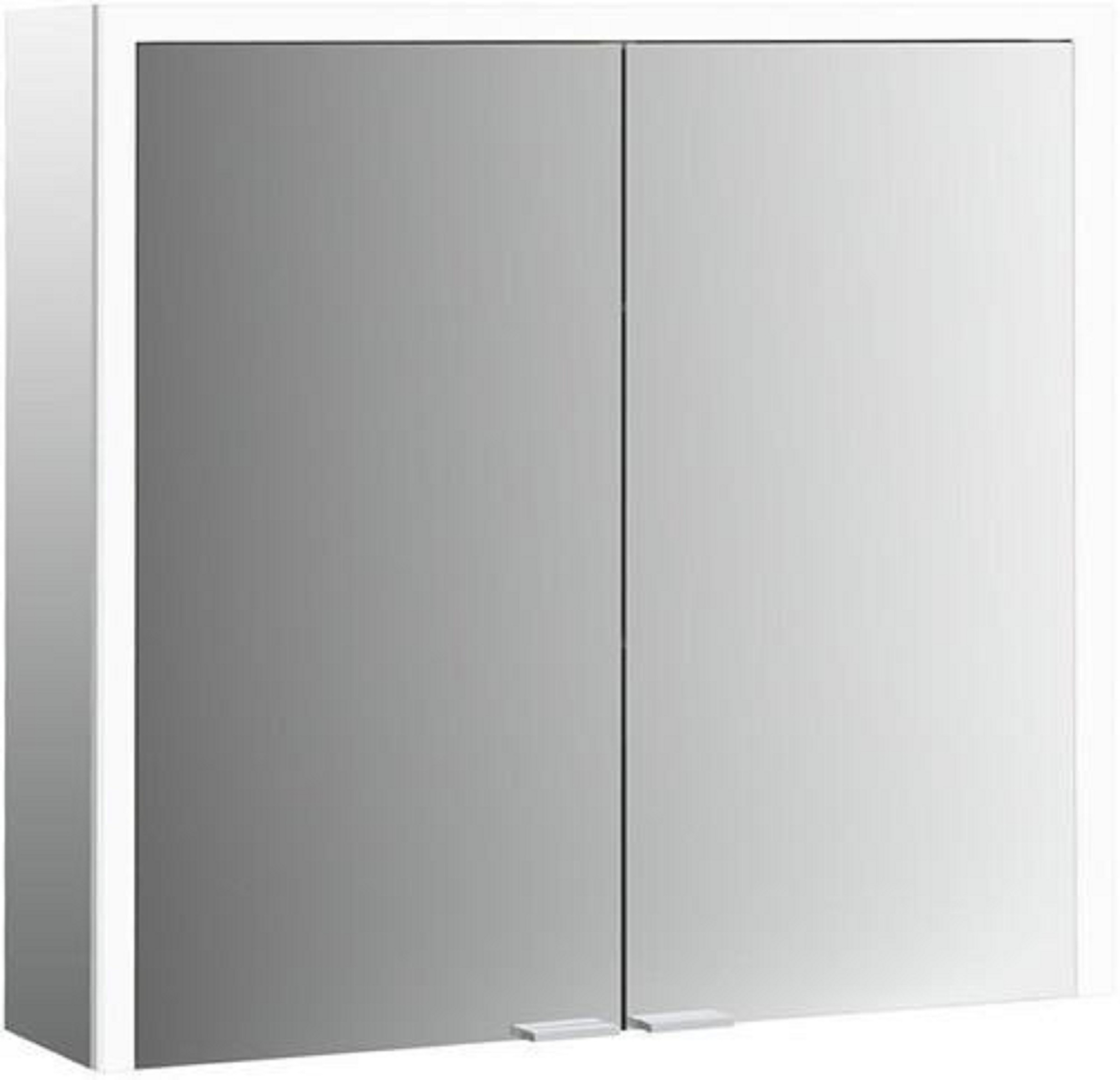 LED-Lichtspiegelschrank | PRIME 3 | Aufputz, 1000 x 700 mm, 2-türig | aluminium/spiegel
