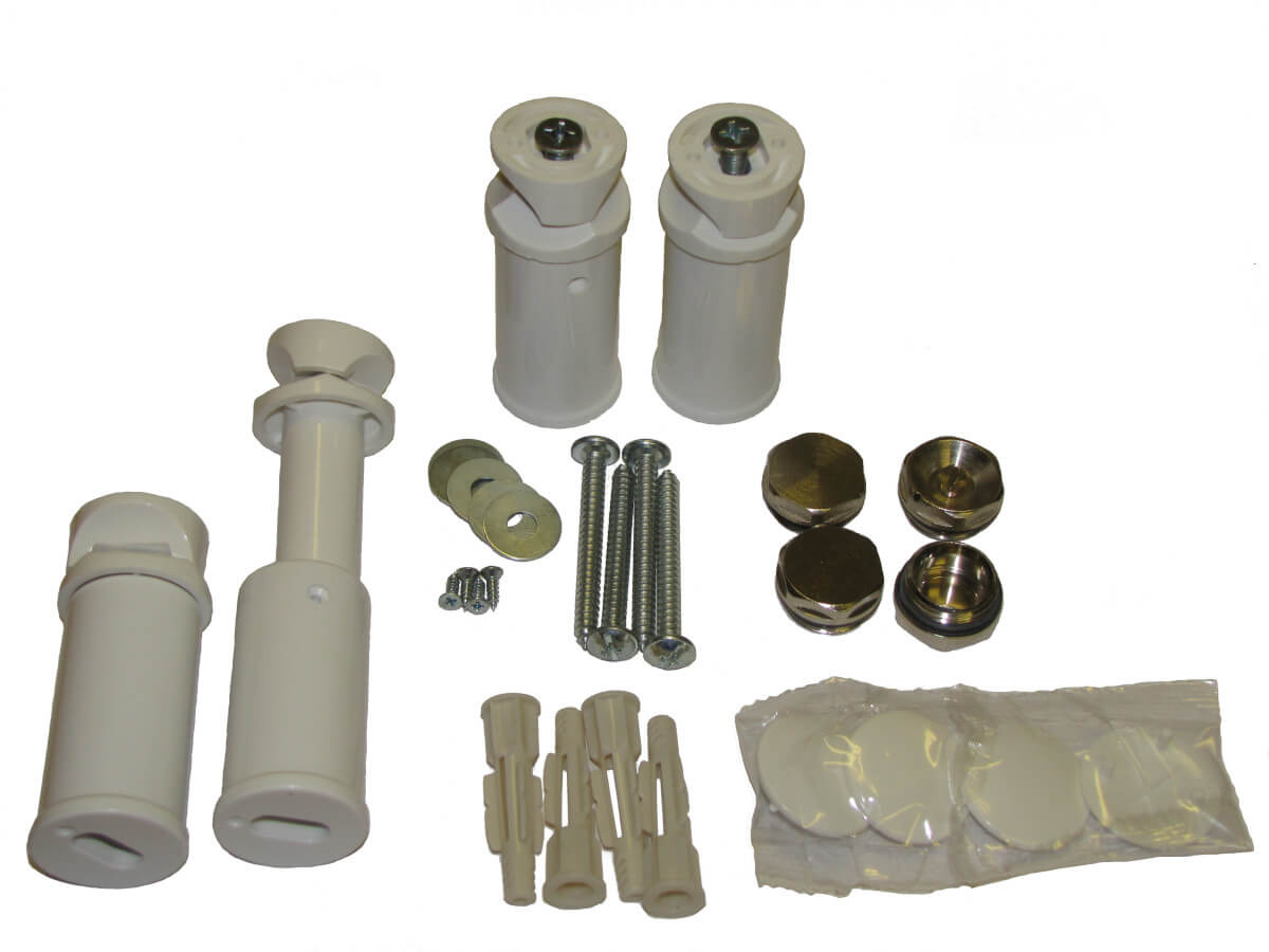 badheizkoerper-wandhalterung Montageset für Badheizkörper weiß in gerader Ausführung