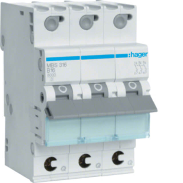 Hager LS-Schalter B16A 3-pol. 6kA