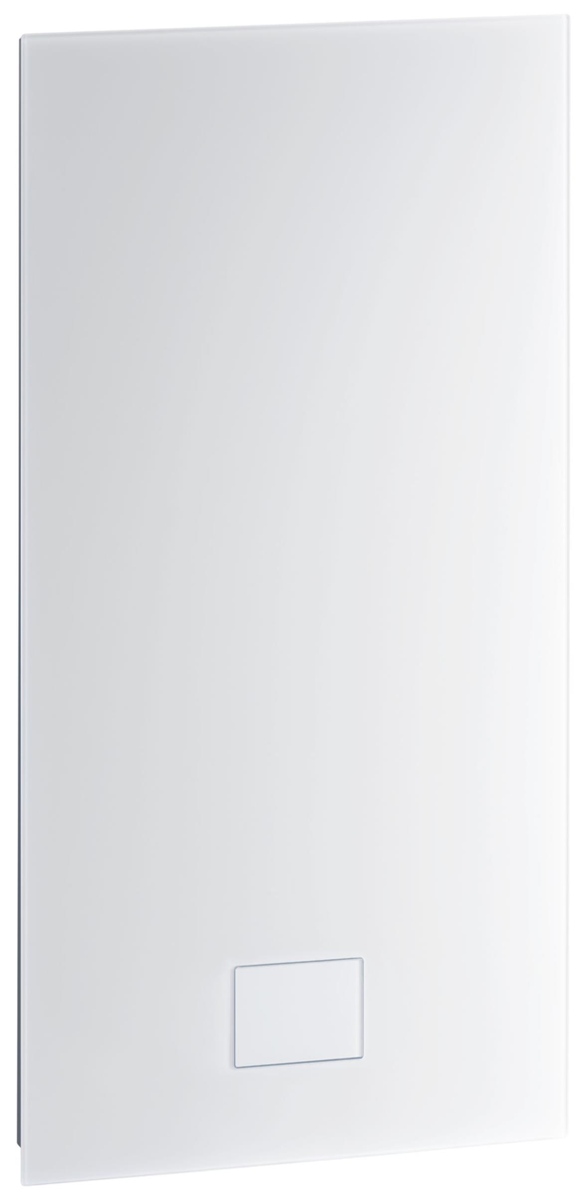 ZEWO LG 75 H Geräteabdeckung Unterputz, vollflächig aus Glas, Frontalansicht, auf weißem Hintergrund