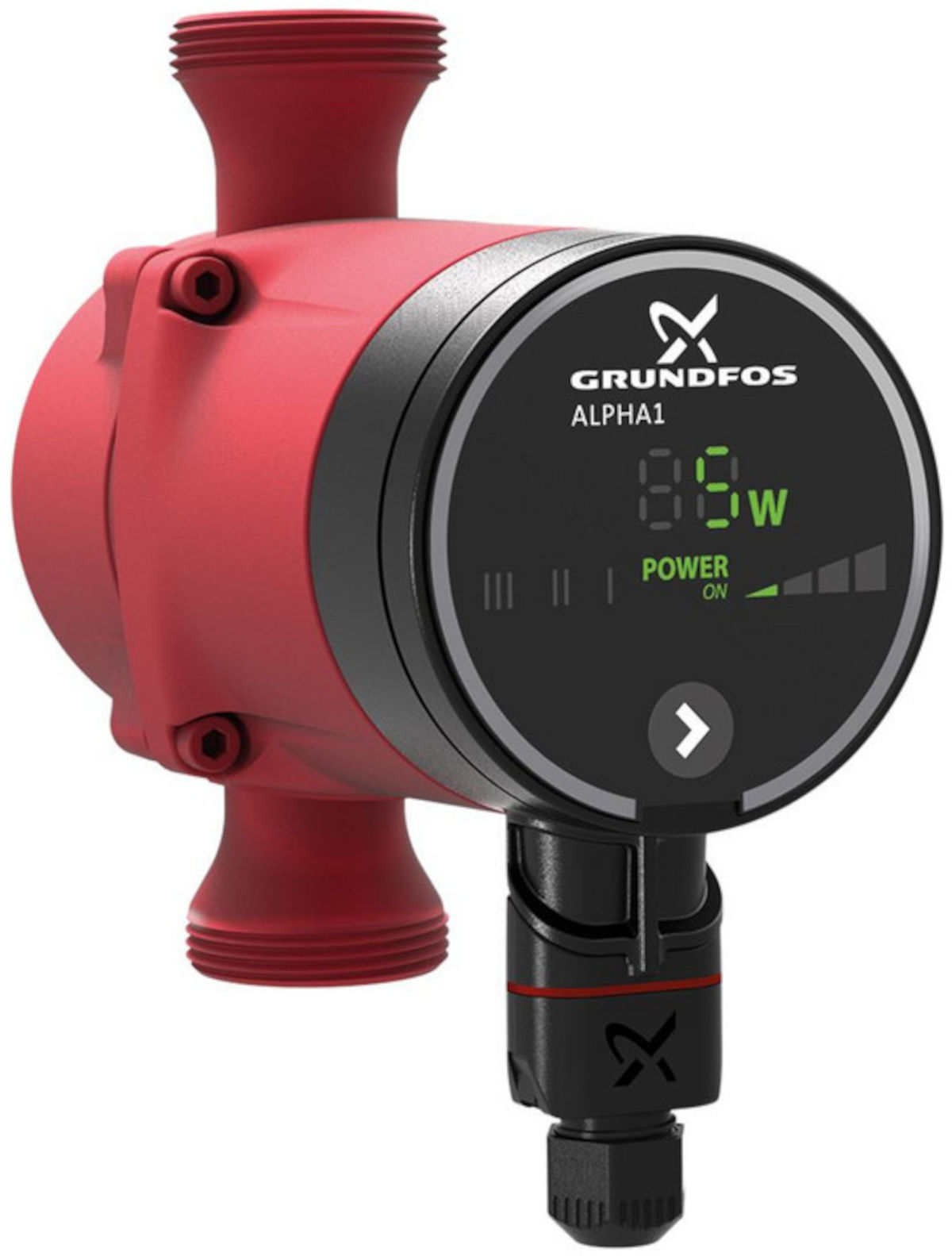 Grundfos ALPHA1 20-45 N, 150mm | Home Perfect Grundfos ALPHA1 20-45 N 150mm, Frontalansicht, auf weißem Hintergrund